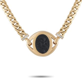 Bulgari Intaglio 18K Yellow Gold Diamond Necklace BV08-060526