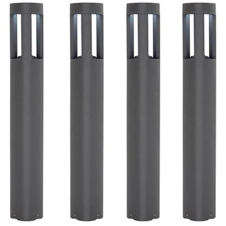 Loops 4 PACK Outdoor Post Bollard Light Grey Triangle IP54 Modern Driveway Lamp LED