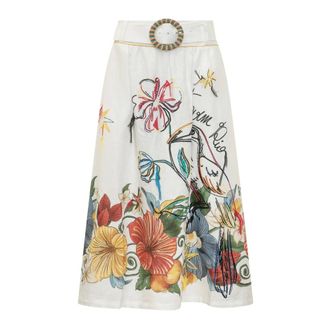 Farm Rio FARM Rio, Midi Skirts, female, White, Size: XS Long Skirt