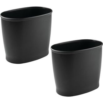 iDesign Oval 2.1 Gallon / 8 Liter Plastic Trash Can, 2-Pack, Black, Made in USA in Matte Black at Nordstrom