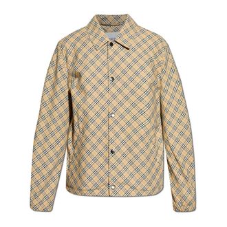 Burberry Light Jackets, male, Beige, Size: XL Plaid jacket