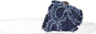 Kurt Geiger Meena Eagle Glitter Slide Sandal in Denim Blue/White at Nordstrom, Size 8.5Us