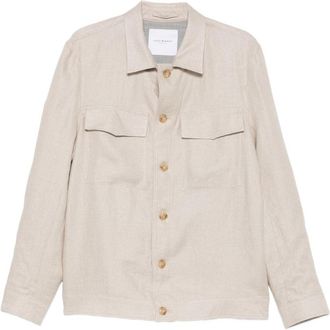 Lubiam Brando Beige Textured Flap Overshirt