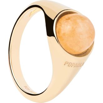 PD Paola Aventurine Moon Ring in Yellow Aventurine at Nordstrom, Size 6.75