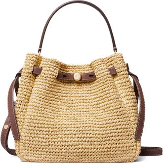 Tory Burch Romy Straw Bucket Bag in Natural at Nordstrom
