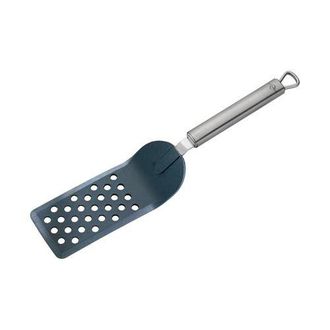 K&uuml;chenprofi Parma Nylon Perforated Slim Turner, 18/10 Stainless Steel, 12.5-Inch in Black at Nordstrom