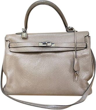 Herm&egrave;s Clemence Leather Kelly 35 PHW