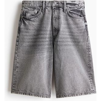 H&M Baggy Denim Shorts in Denim Gray at Nordstrom, Size 42