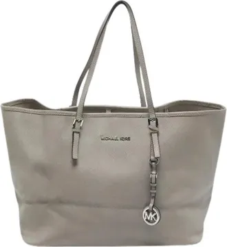 Michael Kors Pre-owned Tote Bags, female, Gray, Size: ONE SIZE Pre-owned Jet Set Travel Tote
