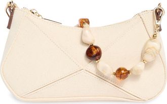 Steve Madden Blythe Beaded Crossbody Bag in Natural Canvas at Nordstrom Rack
