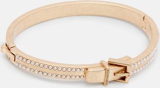AllSaints Brass Brea Beaded Buckle Shape Bracelet, Size: 58x45mm