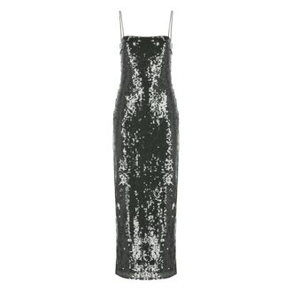 Rotate Sequins Maxi Slip Dress - Dames - Maxi kleedjes - Groen - L - Polyester - Kleedjes