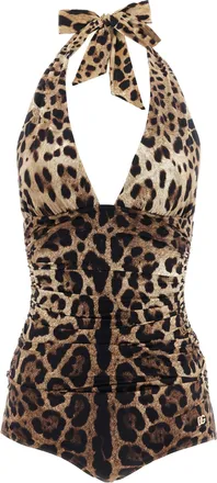 Dolce & Gabbana Brown Polyamide One-Piece Womens Swimsuit