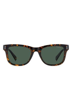 Polaroid 51mm Polarized Square Sunglasses in Havana/Green Polarized at Nordstrom