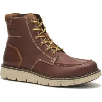 CAT Covert P725361 Boots Mens Brown Leather Round Toe Ankle ZAP2345
