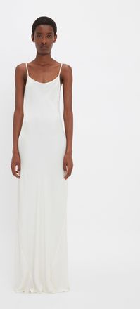 Victoria Beckham Floor-Length Cami Dress In Ivory 10