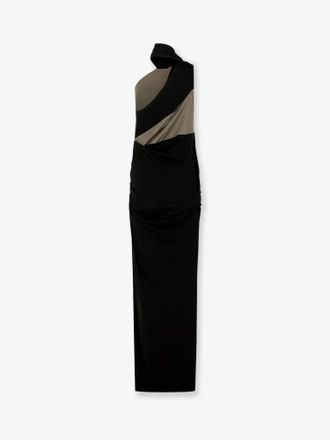 Entire studios One-Shoulder Draped Cotton Dress - Black