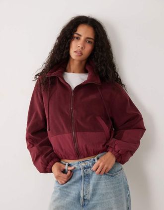 Cotton On giacca imbottita in pile polar bordeaux-Viola