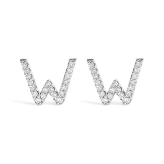 House of Brilliance 10K Gold 1/10 Cttw Diamond Initial A to Z Stud Earring