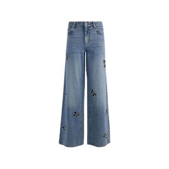 Alice & Olivia Dames, Jeans, Blauw, Maat: W28 Katoen