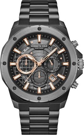 Kenneth Cole The Hollis Chronograph Bracelet Watch, 45mm in Black at Nordstrom