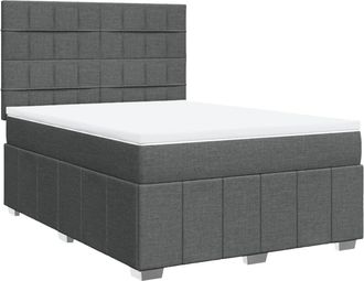 vidaXL Vidaxl - Giroletto A Molle Con Materasso Grigio Scuro 140x190 Cm Tessuto