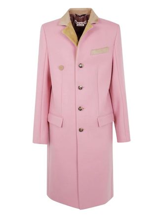 Marni wool contrast-collar coat - men - Wool - 44 - Pink