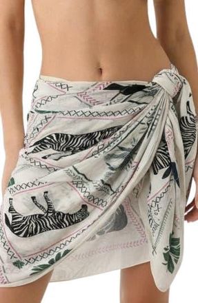 Nicole Miller Safari Print Sarong in Ivory at Nordstrom Rack