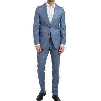HUGO BOSS Kostuums, Heren, Blauw, L, Wol, C-Huge-2pcs-261 Pak