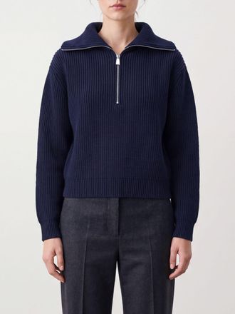 Malo Maglia in puro cashmere con collo alla marinara e mezza zip