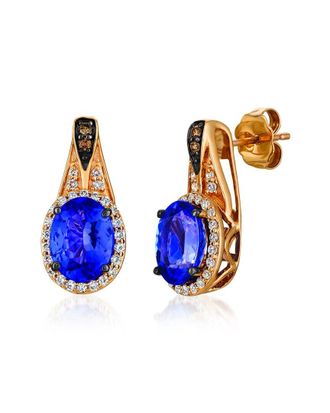 Le Vian 14K Rose Gold 2.32 Ct. Tw. Diamond & Tanzanite Drop Earrings
