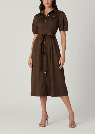 Shoshanna Mara Espresso Suede Dress at Nordstrom, Size 10
