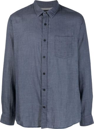 Vince spread-collar cotton shirt - men - Cotton - S - Blue