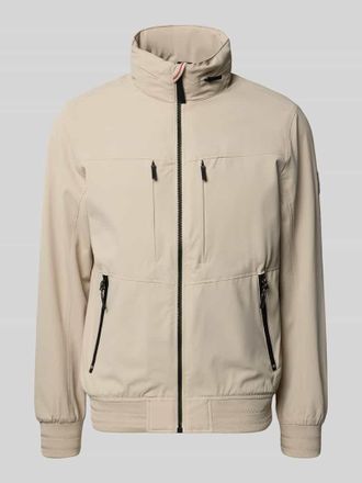 Tom Tailor Regular Fit Funktionsjacke mit Schalkragen in Offwhite Melange, Gr&ouml;&szlig;e XXXL