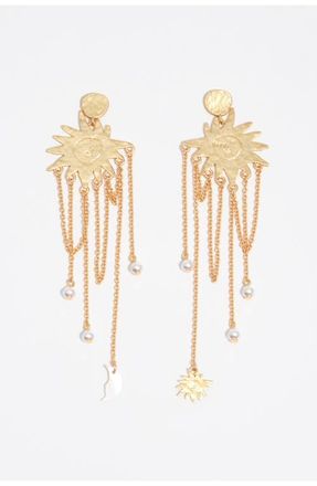 Bimba & Lola Sun Earrings With Brushed Chains in Gold at Nordstrom