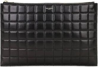 Saint Laurent Quilted Leather Tablet Pouch