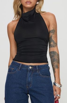 Princess Polly Giggle Sleeveless Cowl Neck Top in Black at Nordstrom, Size 12