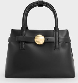 Charles & Keith Mini Behn Belted Tote Bag