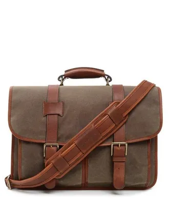 Korchmar Garfield Waxed Canvas Briefcase in Olive at Nordstrom