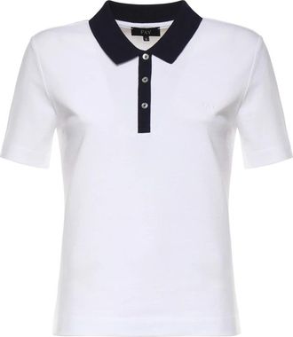 Fay Polo Shirt met Kraag en Knopen - Dames - Polos - Wit - S - Katoen - Tops