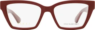 Gucci GG1715O Squared Cat-Eye Eyeglasses - Burgundy