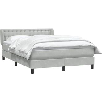 vidaXL Cama Box Spring Con Colch&oacute;n Terciopelo Gris Claro 160x220 Cm Vidaxl