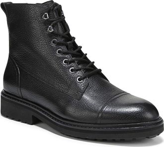 Vionic Livermore Water Repellent Lace-Up Bootie in Black Leather at Nordstrom, Size 10.5