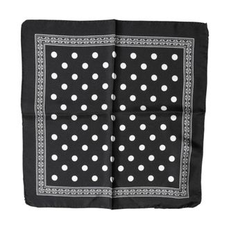 Dolce & Gabbana Pocket Scarves, male, Black, Size: ONE SIZE Polka Dot Square Handkerchief Scarf