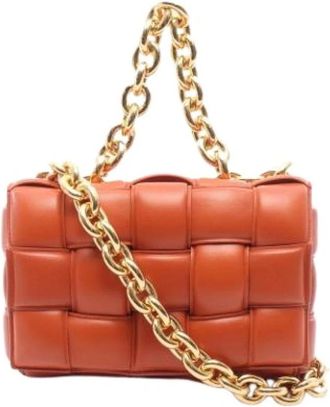 Bottega Veneta Pre-owned Vintage Schoudertas - Dames - Vintage Schoudertas - Oranje - ONE Size - Leer - Vintage