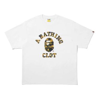 A Bathing Ape BAPE X Clot Camo College Relaxed Fit T-Shirt White 0ZXTEM936101P-WHT