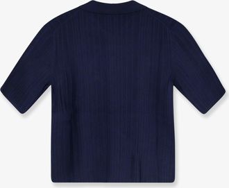 Closed Womens Polo Shirt Blue Cotton-Cashmere-Wool Knitwear Sweater