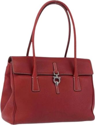 Ferragamo Pre-owned Hand Bag - Dames - Vintage Schoudertas - Rood - ONE Size - Leer - Vintage