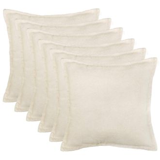 vidaXL Funda De Almohada 6 Pcs Houten Crema 30 X 30 Cm Boucl&eacute; Vidaxl