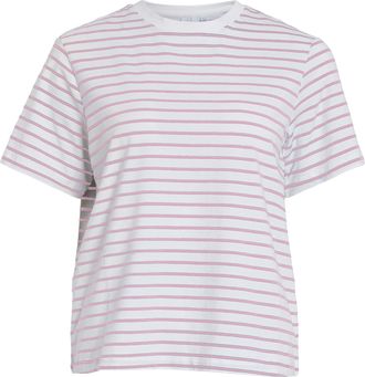 Vila Kurzarmshirt VILA VINORA S/S YD T-SHIRT - NOOS, Damen, Gr. XXL, cherry blossom stripes:opt 2 hellwei&szlig;, Jersey, Obermaterial: 96% Baumwolle, 4% Elastha